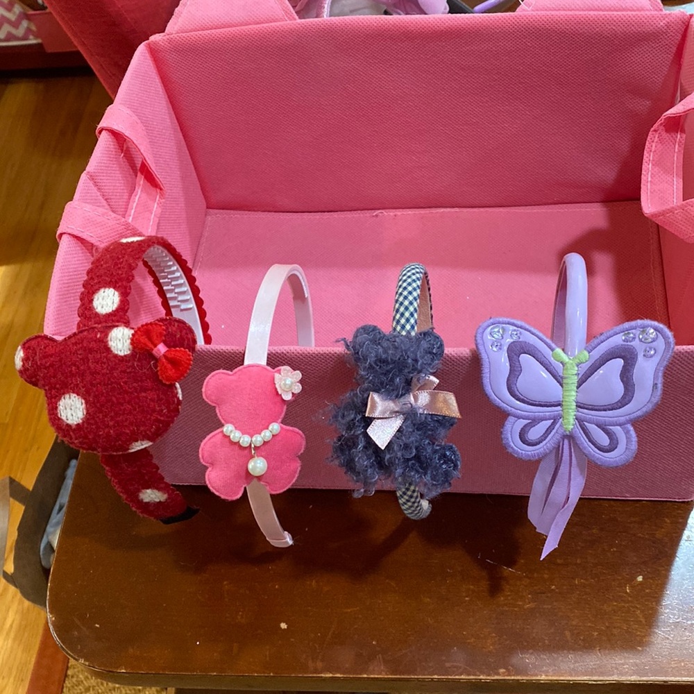 BEAR & BUTTERFLY PINK PURPLE RED HEADBANDS